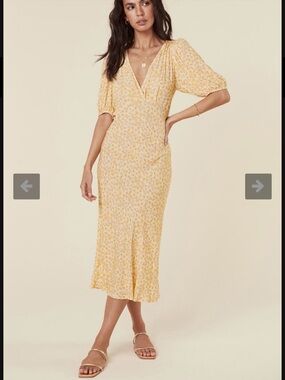 Spell Mossy Bias Cut Midi Dress in the Lemonade MK